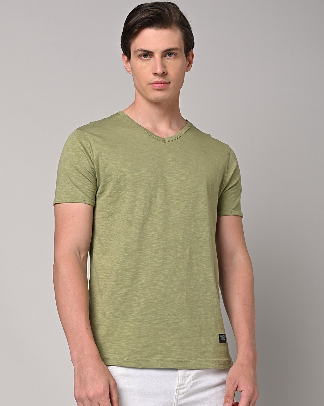 Status Quo Solid Men Polo Neck Green T-shirt