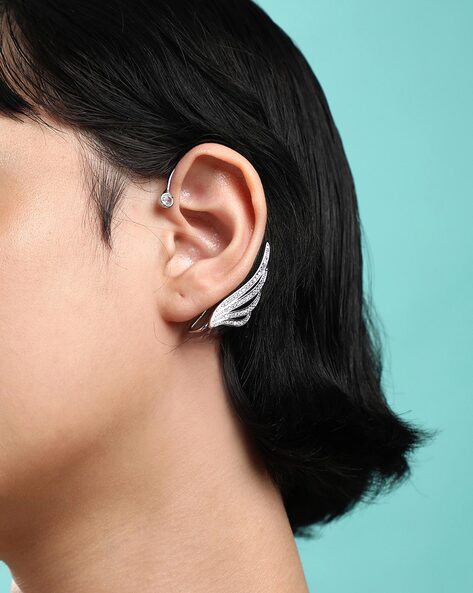 Upper Ear Cuff Two Band – Hoops By Hand