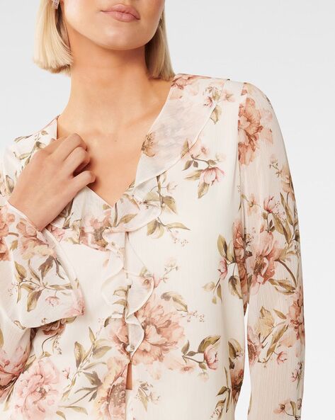 Floral Print Blouson Top