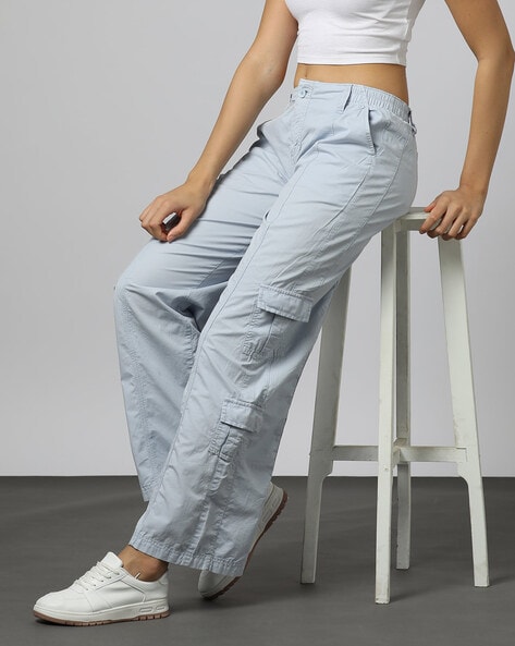 Buy Blue Trousers & Pants for Women by Outryt Online