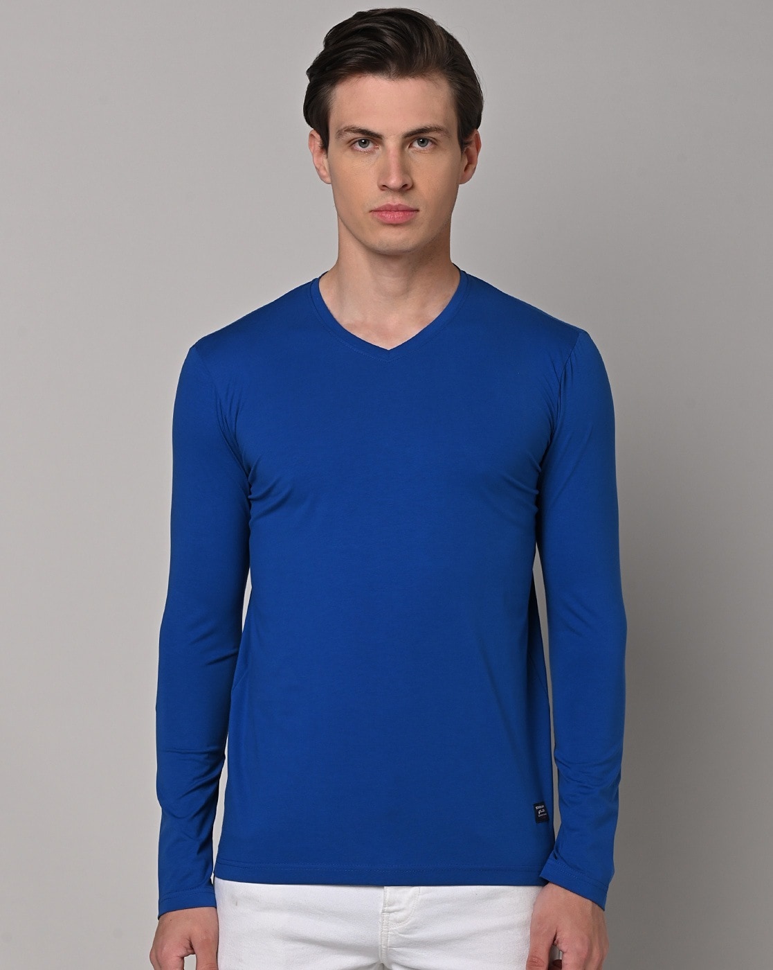 Mens royal blue v neck t shirt best sale