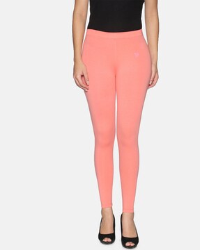 Twin Birds Rose Gold Peach Color Leggings