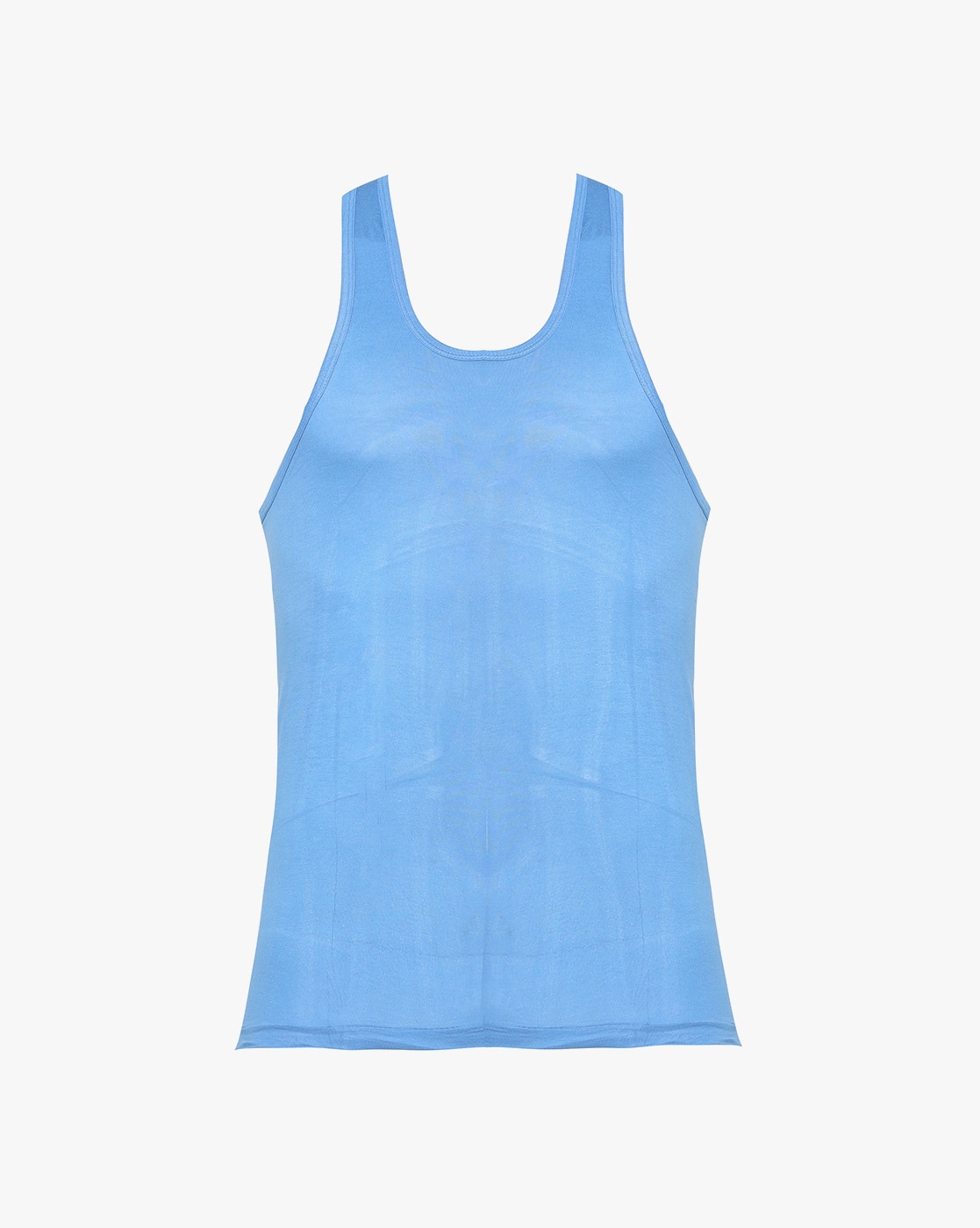 DOLLAR LEHAR Cotton Scoop-Neck Vest For Men (Blue, M)