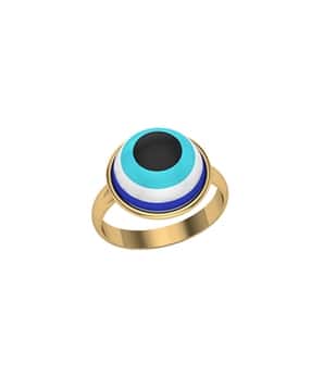 Yellow Gold Evil Eye Ring-image-48