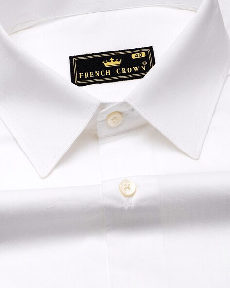 Logo Embroidered Shirt with Spread Collar