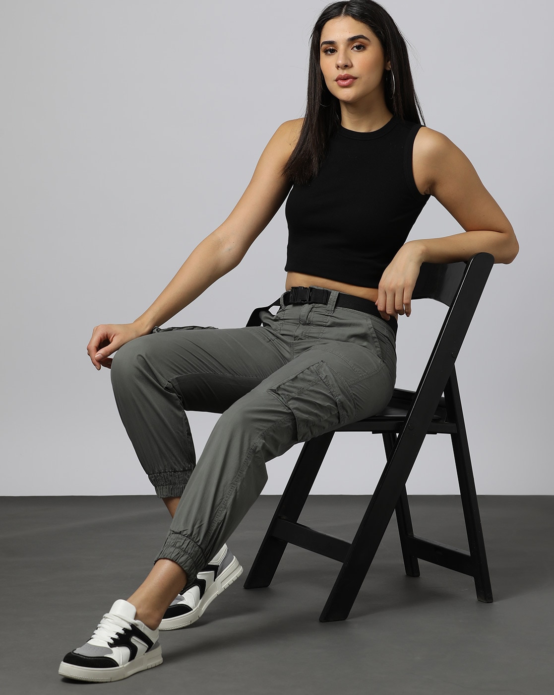 Women's Relaxed Fit Super Soft Cargo Joggers - A New Day™ Gray L