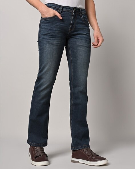 Men Mid-Wash Bootcut Jeans