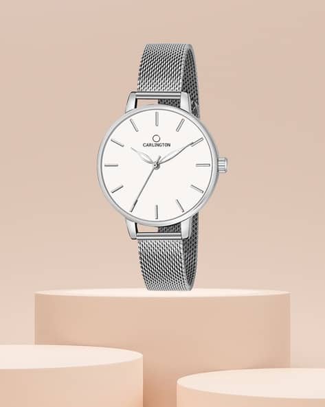 Carlington Women CT2014 Water-Resistant Analogue Watch with Mesh Strap