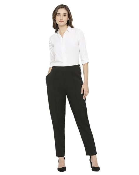 Buy Black Trousers & Pants for Women by SMARTY PANTS Online