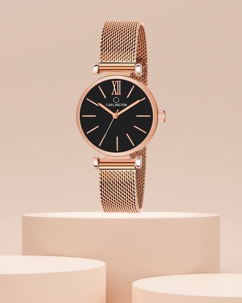 Carlington Women CT2016 Water-Resistant Analogue Watch with Mesh Strap