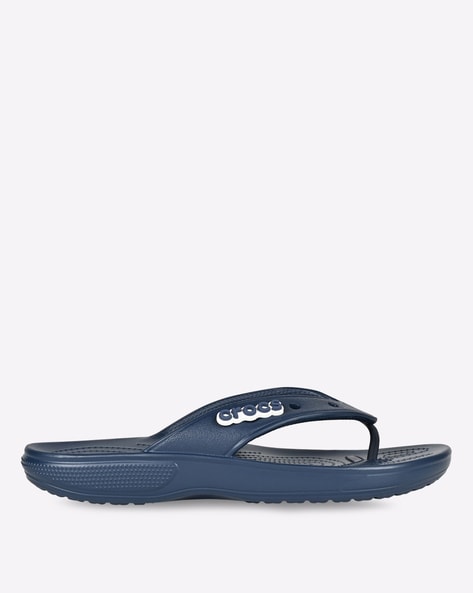 Navy croc flip discount flops