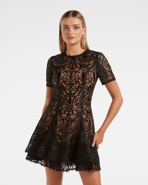 Lace Black Mini Dress | Prinsa – motelrocks.com