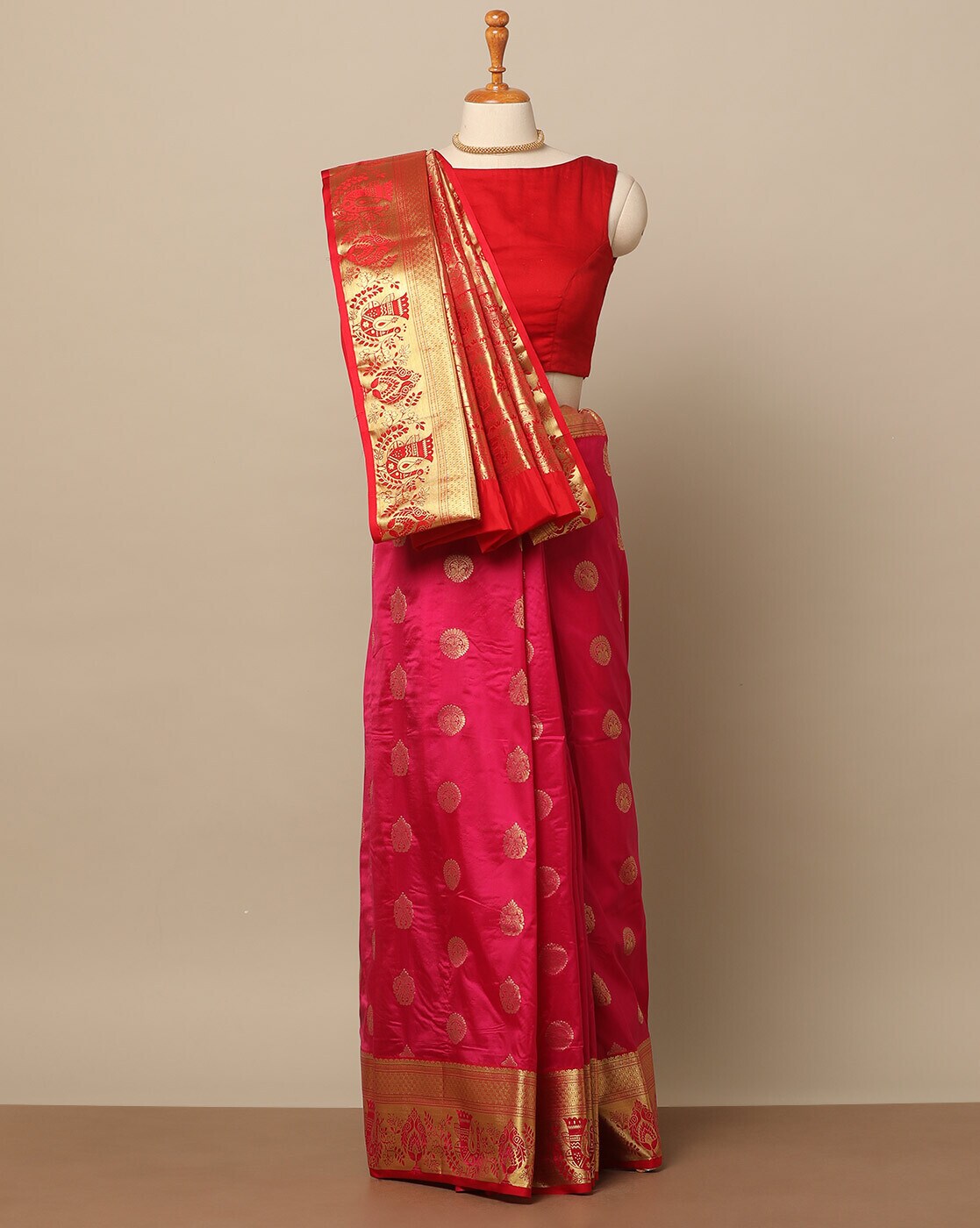 Buy Magenta Sarees for Women by Indie Picks Online
