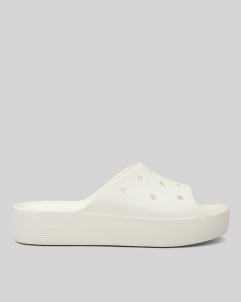 White platform hot sale slides