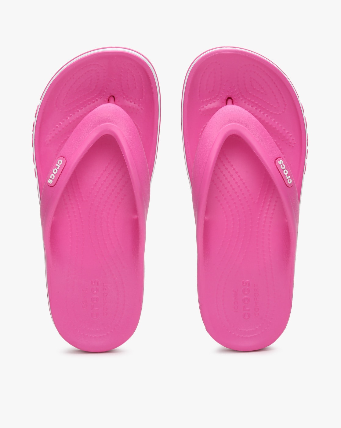 Crocs pink flip flops sale