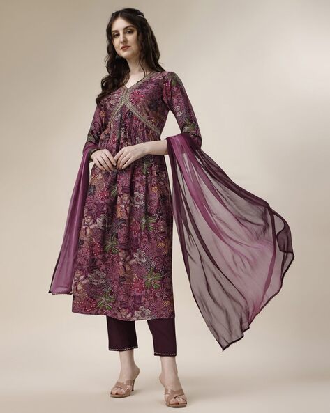 Buy Purple Kurta Suit Sets for Women by BERRYLICIOUS Online