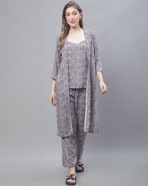 Buy White Printed Cotton Night Suit Online at Rs.739 | Libas