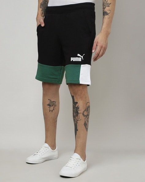 Green best sale puma shorts