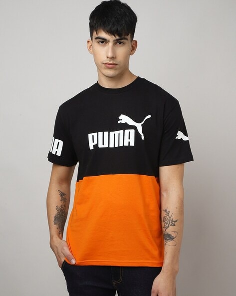 Buy Orange & Black Online for Men Puma by Tshirts