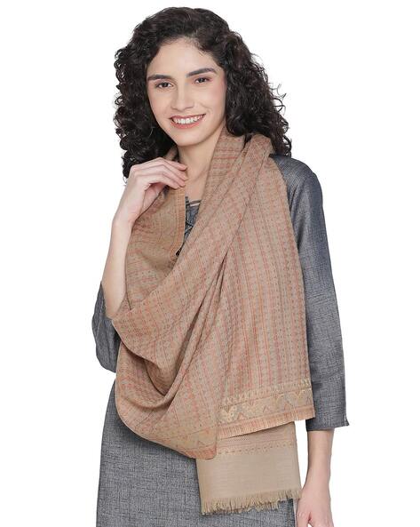 Women Striped Stole with Fringes Price in India