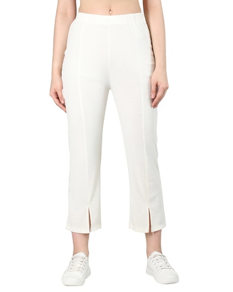 Buy Cream White Track Pants for Women by CHKOKKO Online