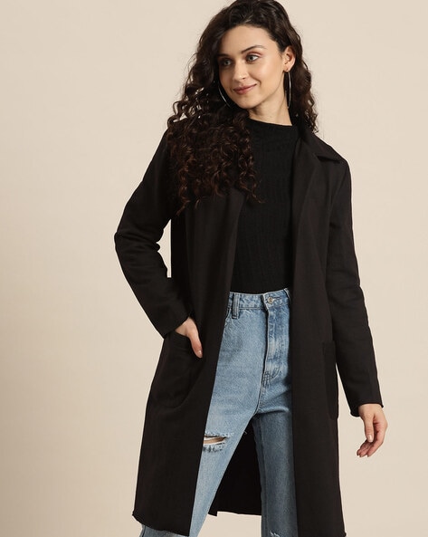 womens long jacket black