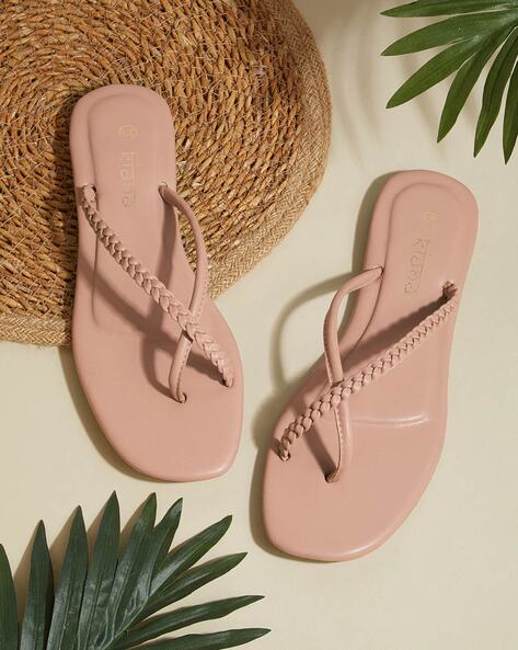 Women Braided Strap Slip-On Flat Sandals