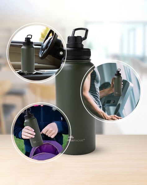 Water bottle with green hot sale cap