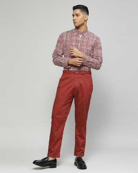 Buy Ben Sherman Steel Checked Slim Fit Trouser for Men Online  Tata CLiQ  Luxury
