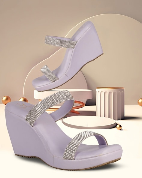 Purple wedge heels online sandals