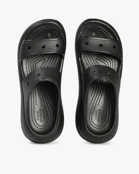 Crocs Black Rubber Flip Flops Sandals Thongs Shoes Slip On W-7 M-5 200368  VGUC | eBay