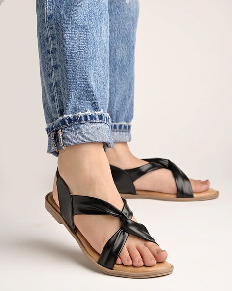 Black Flats Sandals Casual Shoes - Buy Black Flats Sandals Casual Shoes  online in India