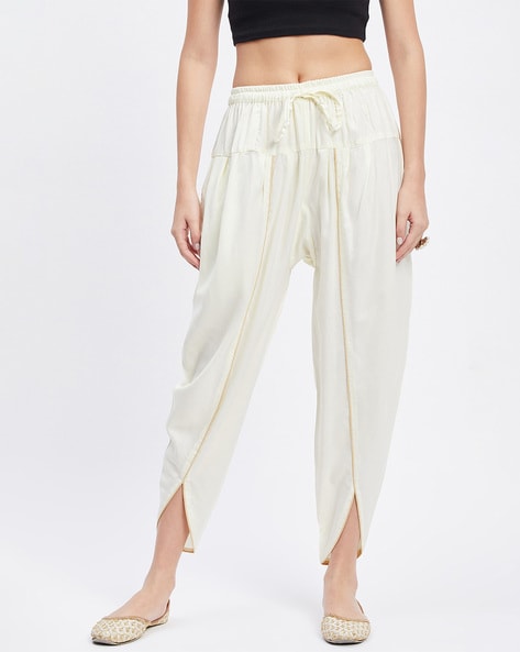 Dhoti Pants with Elasticated Drawstring Waist Price in India