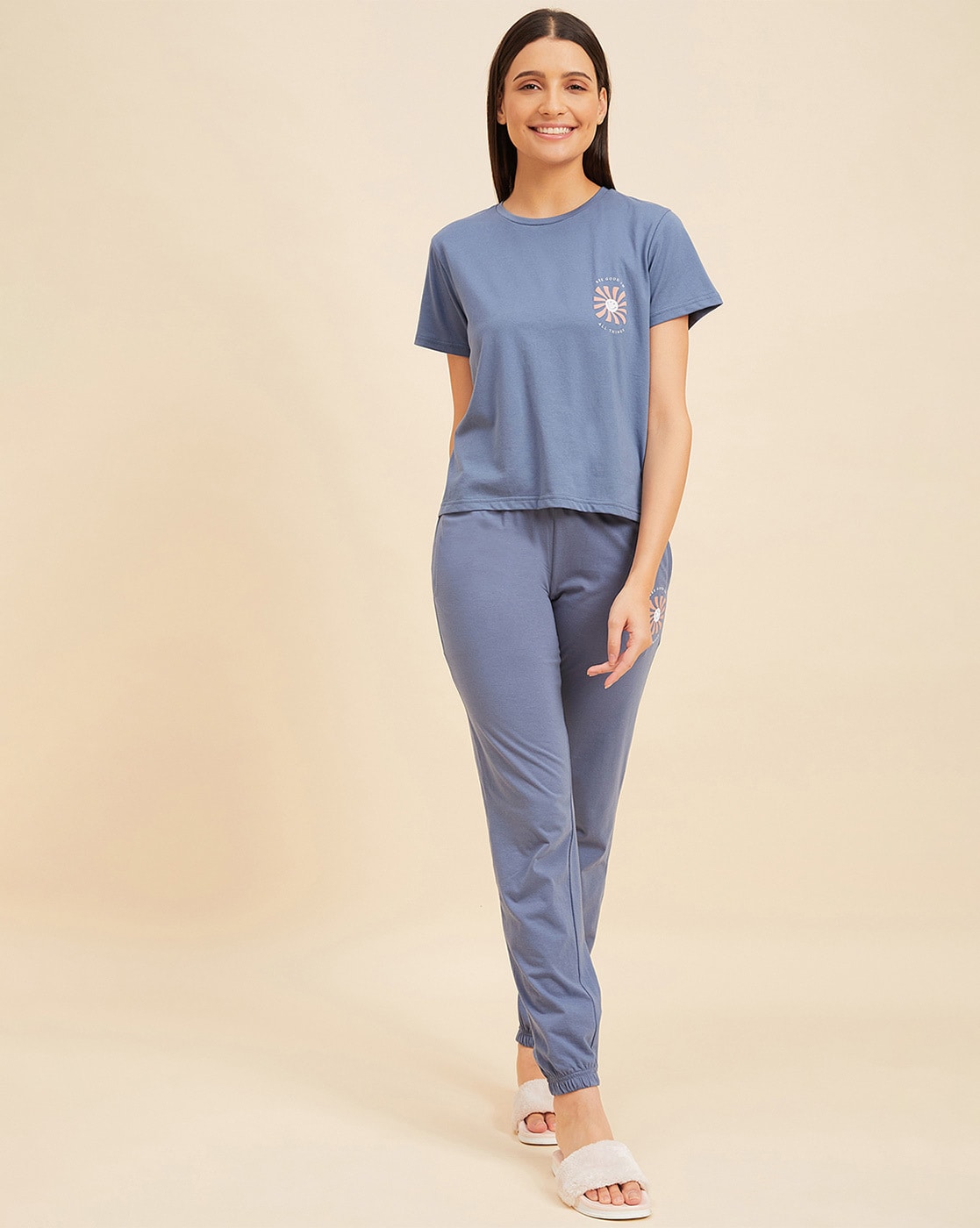 Buy Blue Melange Pyjamas & Shorts for Women by Sweet Dreams Online