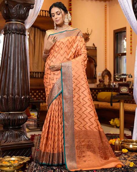 riya contrast blouse fancy saree 4