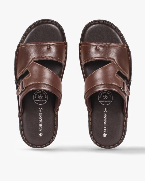 Buy Bata Solid Dark Brown Sandals online