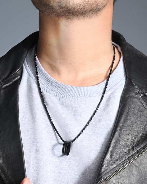 Minimalist Mens Stainless Steel Two-pieces Silver Black Dog Tag Pendant  Necklace | eBay