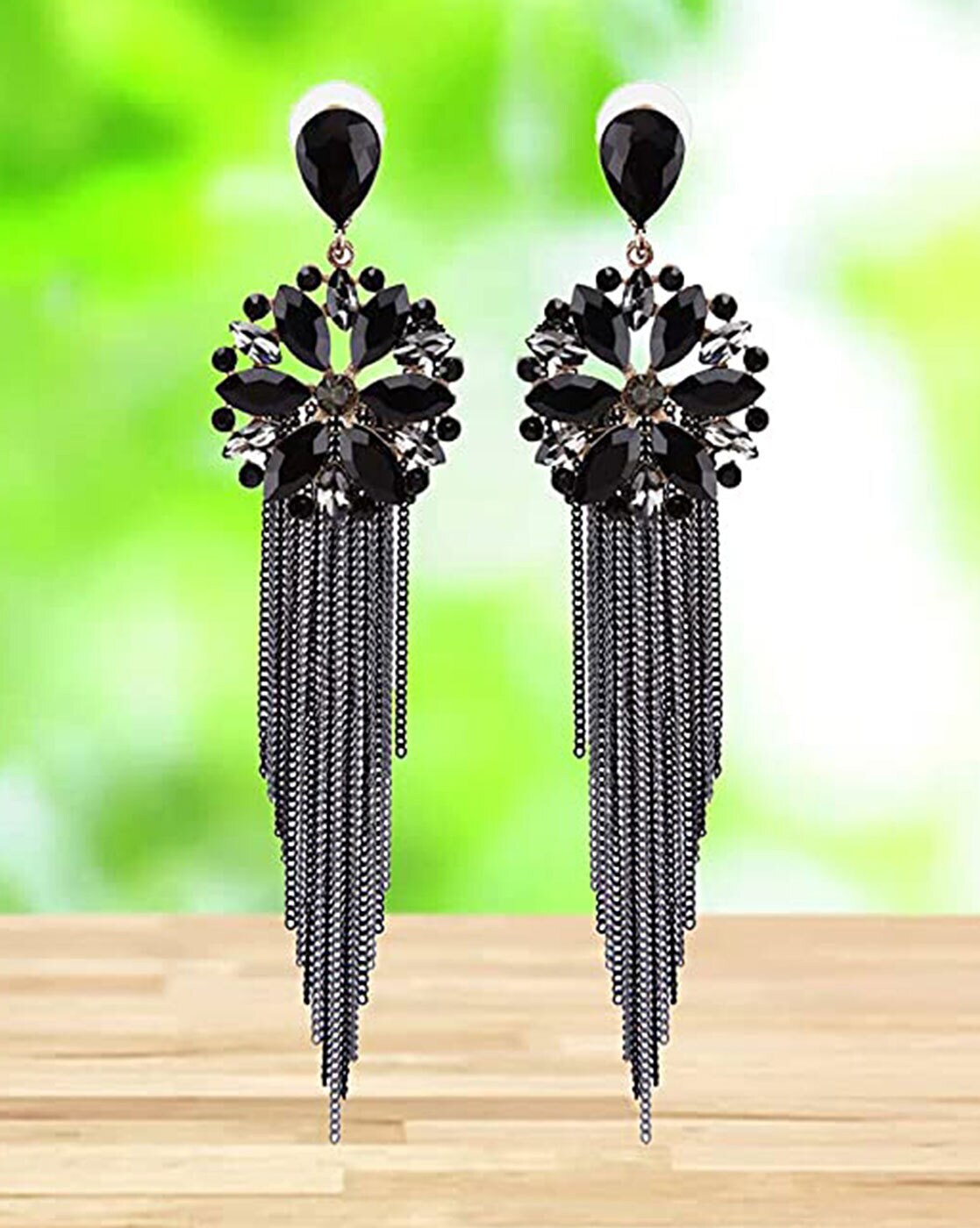 Clip on earrings Jewelry for Women in black color | FASHIOLA.ph-tmf.edu.vn