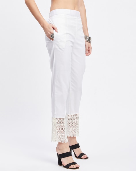 Tuxedo Lace Tapered Trousers | SOSANDAR | M&S