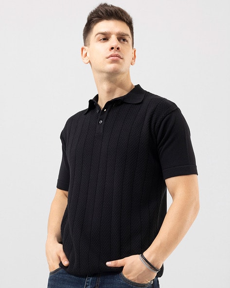 Black polo shirt outlet muscle fit