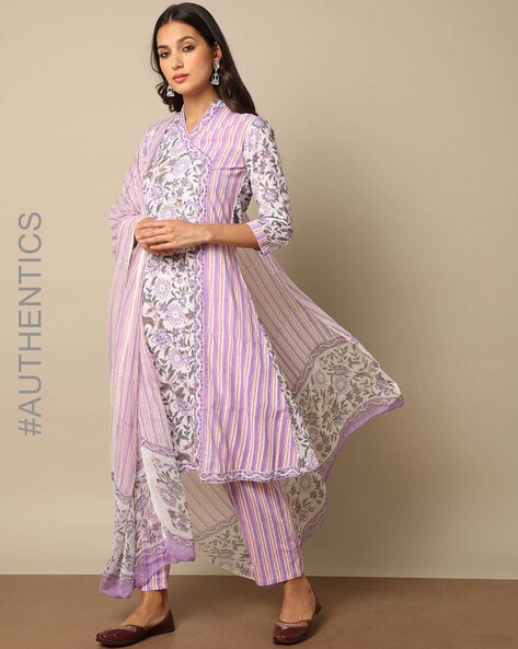 Buy Lavender Kurta Suit Sets for Women by Indie Picks Online