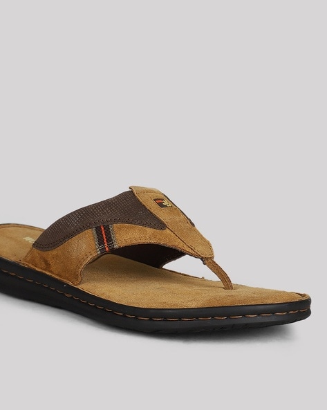 Men Leather Thong Strap Flip Flops