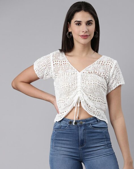 White best sale woolen top