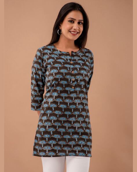Beige Color Printed Cotton Fabric Fabulous Kaftan Style Kurti | Kaftan  style, Kaftan style kurti, Saree designs