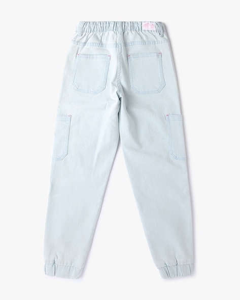 Light blue cargo online joggers