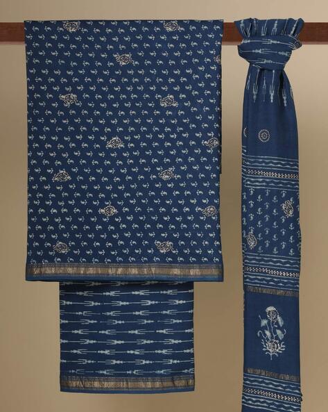 Indigo blue cotton dupatta suits wholesale | Blue pigment, Cotton suits,  Cotton
