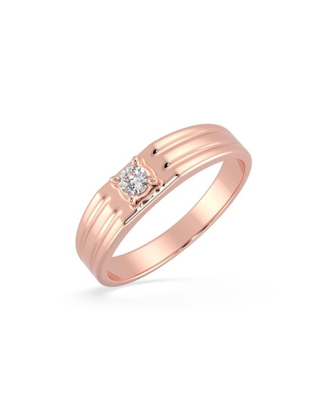 Buy Rose Gold and Diamonds Square Ring for Men Online | ORRA