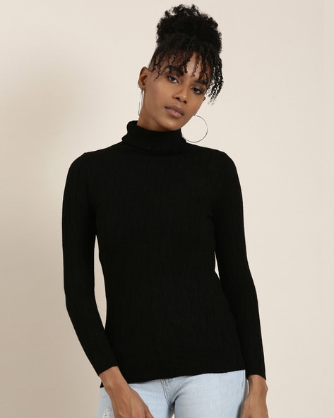 Black polar neck discount top