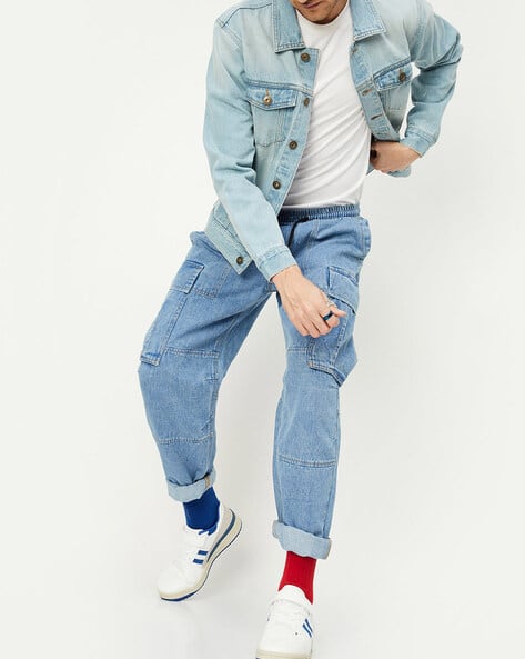 Men Baggy Fit Mid-Rise Clean Jeans