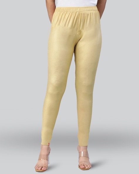 Golden Cotton Spandex Shimmer Leggings-thanhphatduhoc.com.vn
